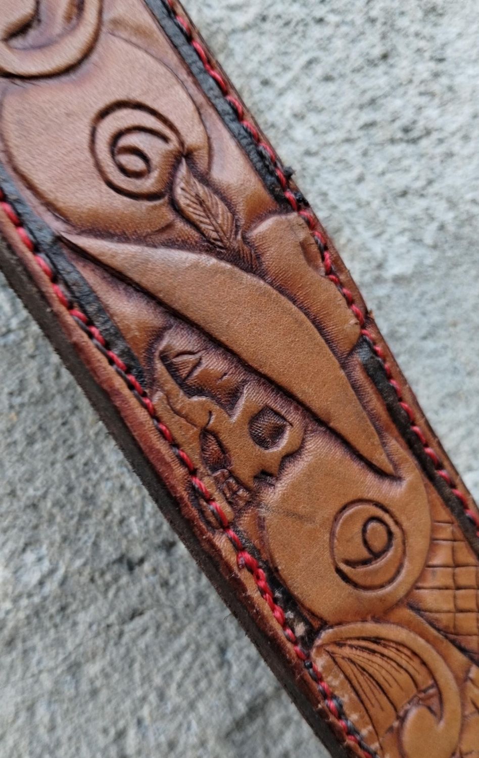 Outlaws Tooled Leather Belt