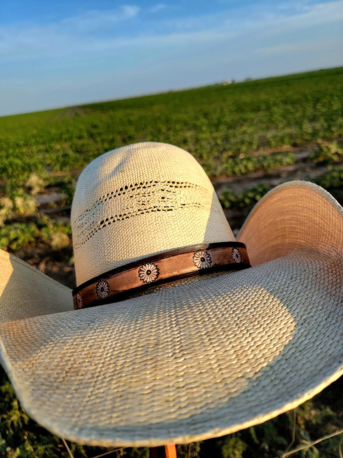 Flower Tooled Leather Hatband Flower Tooled Leather Hatband