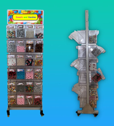 Candybox Verkoopdispenser verrijdbaar.