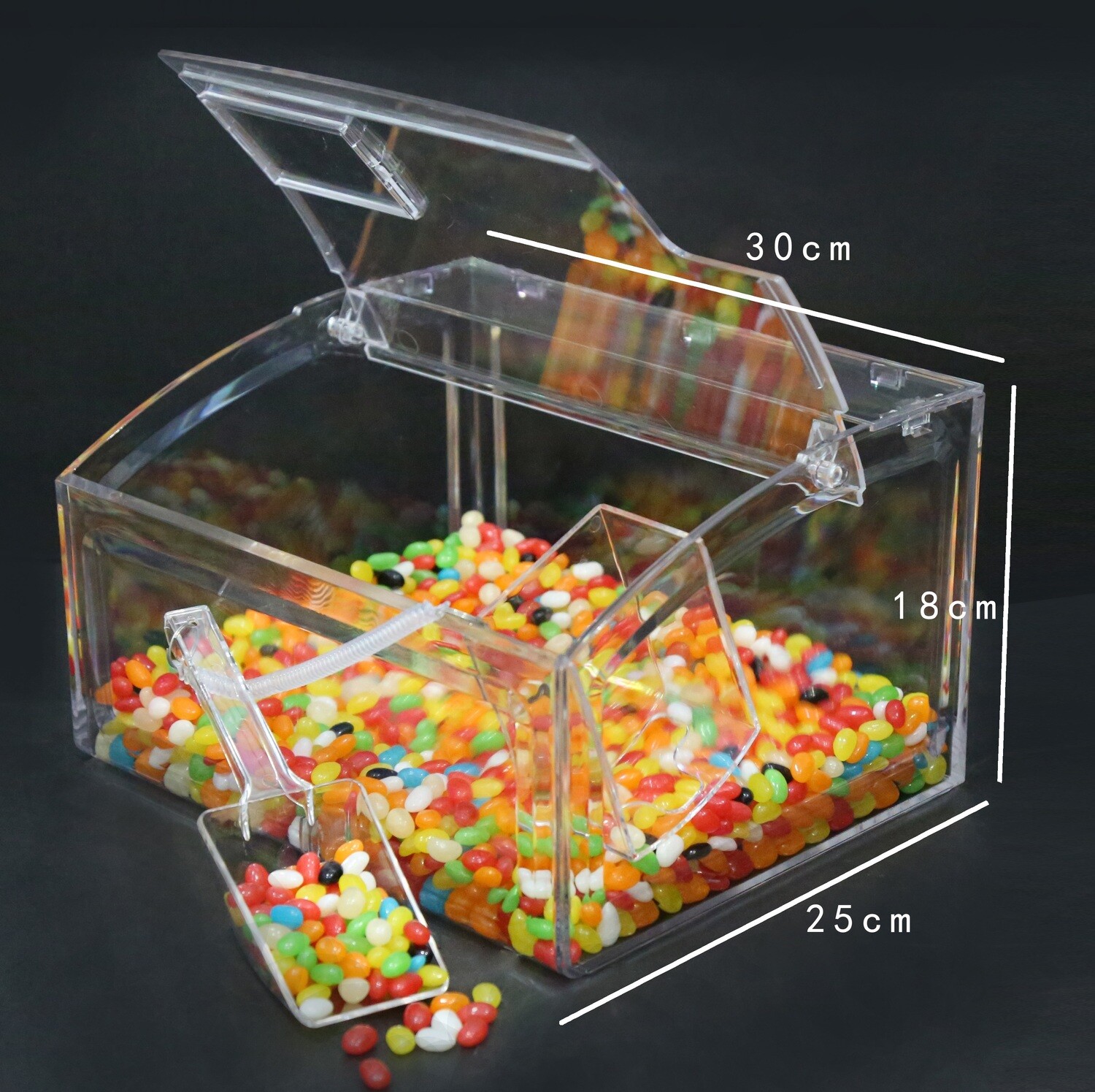 Container for sweets and other foodstuffs with 8 litre capacity.