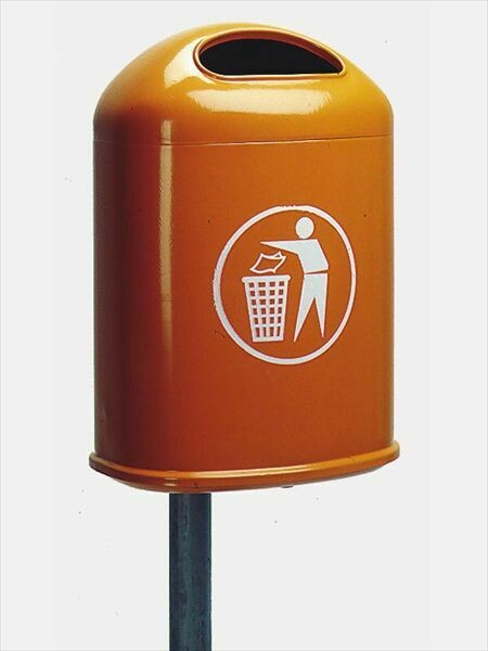 Stalen afvalbak 42 liter oranje