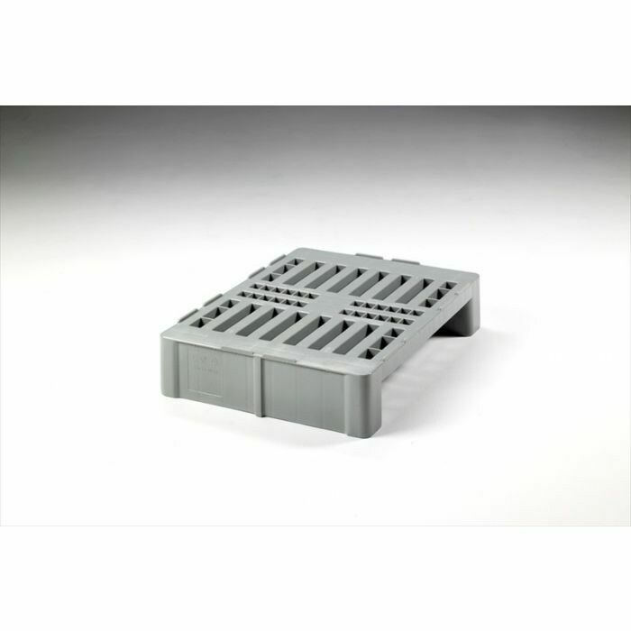 Kunststof Euro H2 pallet, 2 sleden, grijs