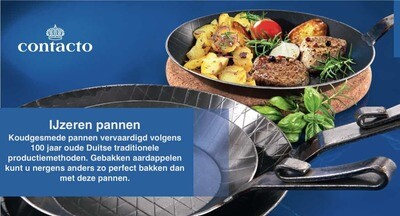 Steel Pans
Cold forged pans made in the same way for the past 100 years. The best way to produce fried potatoes - German Bratkartoffeln.
 