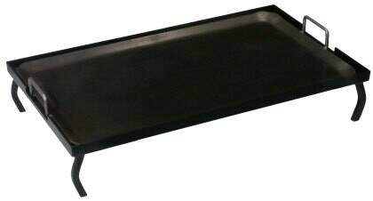 Griddle
mild steel, on wrought black iron frame, with handles each end, heavy gauge