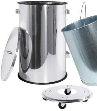Afvalemmer rvs 70 liter, hoogglans.
