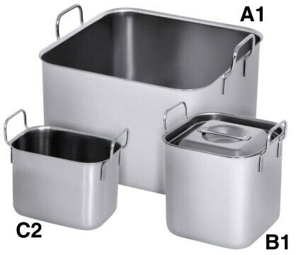 Bain marie ketels rvs rechthoekig voorraadbakken