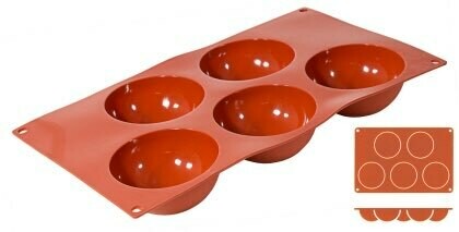 Halve bollen-bakvorm van siliconen.