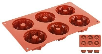 Bakmat tulband 6 vormen 7 cm