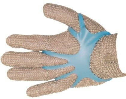 Blauw handschoenen elastiek.