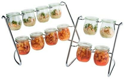 Draaddisplay met weckpotjes