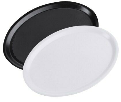 Ovalen dienblad polyester.
