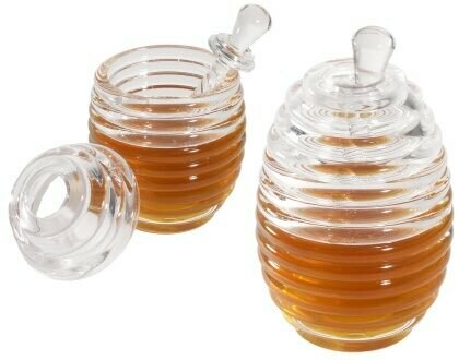 Honingpot met doseerstaaf van acrylaat.