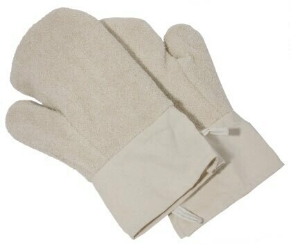 Ovenhandschoen want / bakkershandschoen met dubbele kraag..