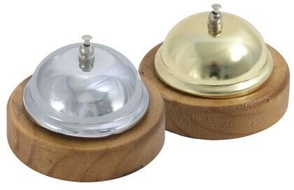 Receptiebel met houten voet