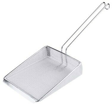 RVS Skimmer, Frituurzeef, patatzeef met steel.
