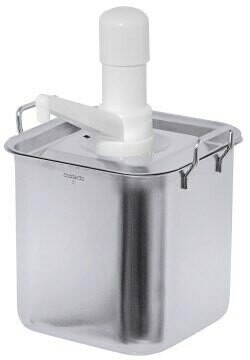Saus dispenser  RVS, met handgrepen.