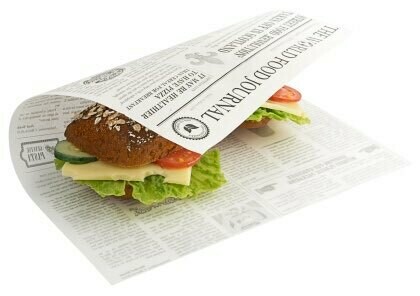 Vetvrij inpakpapier voor bv. &quot;Fish and Chips&quot;.