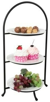 Zwart draadstalen etagere.