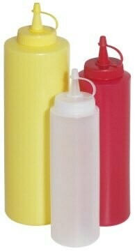 Squeeze bottles or sauce bottle PE with nozzle.