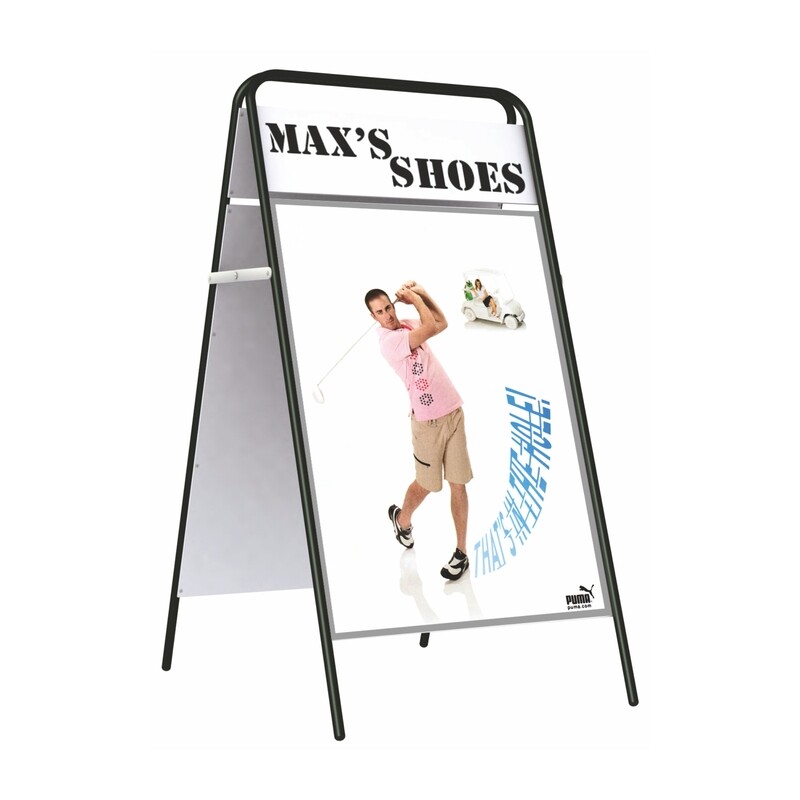 Metalen stoepbord &quot;Basic&quot; magnetisch, signaal wit.