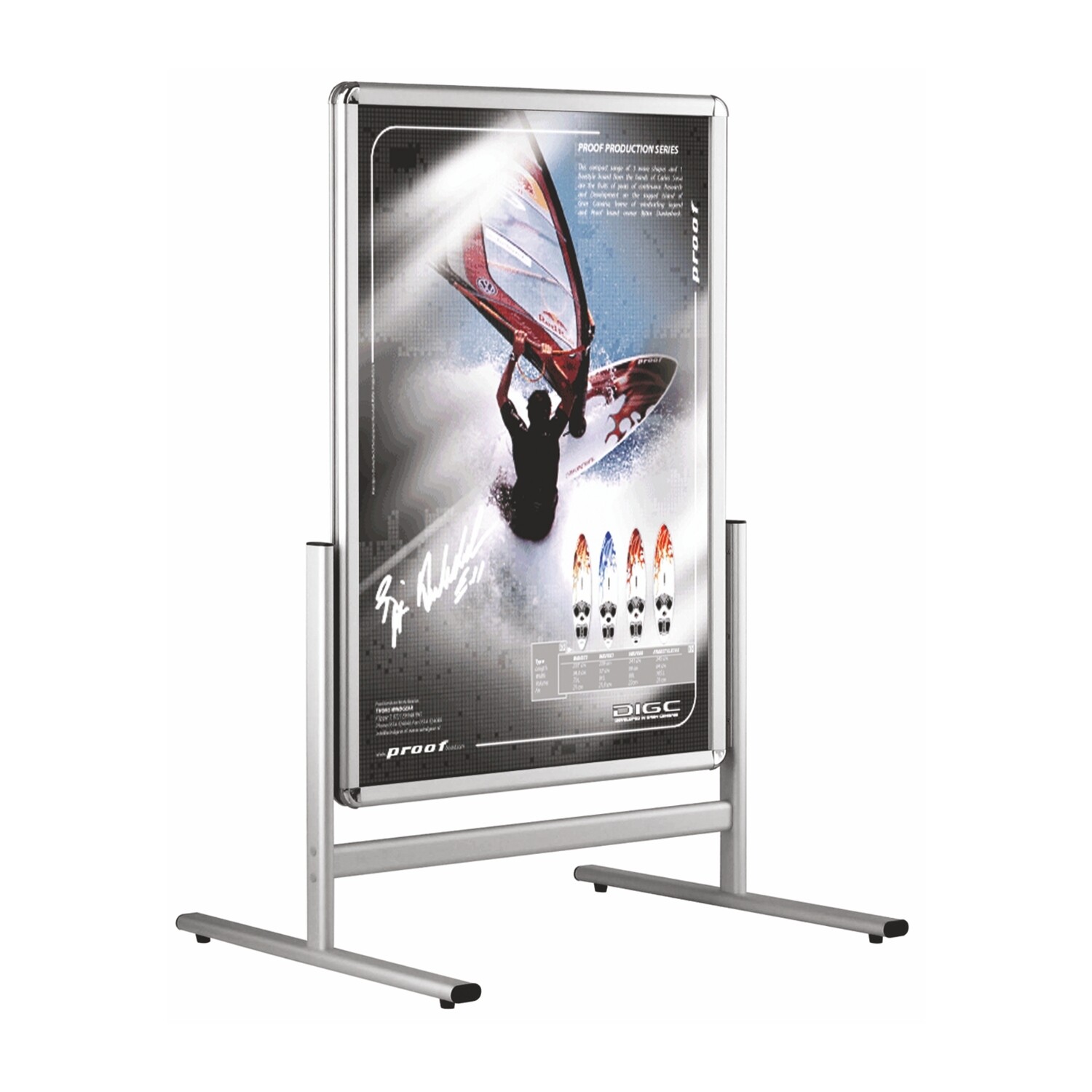 Dubbelzijdig stoepbord Alu Swing.
