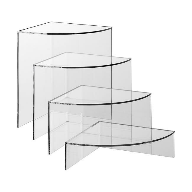 Etalage-trapdisplay in ronde hoekvorm