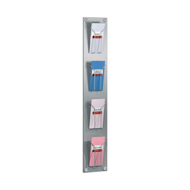 Folderhouder wandmodel metaal voor 3 slag gevouwen A4