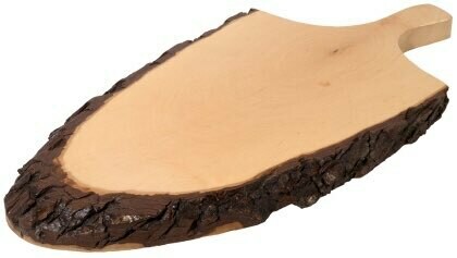 Houten serveerplank met steel.