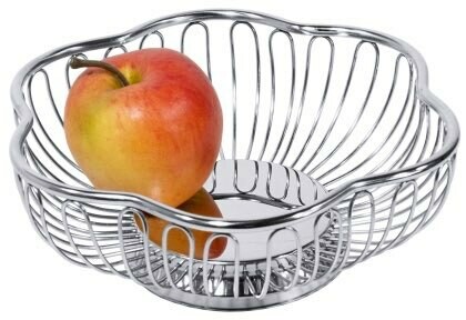 Bloemvormige fruitmand van rvs ø 18cm.