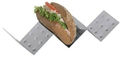 Broodjestrap rvs voor het presenteren van 3 broodjes