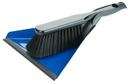 Stoffer en blik, blauw,