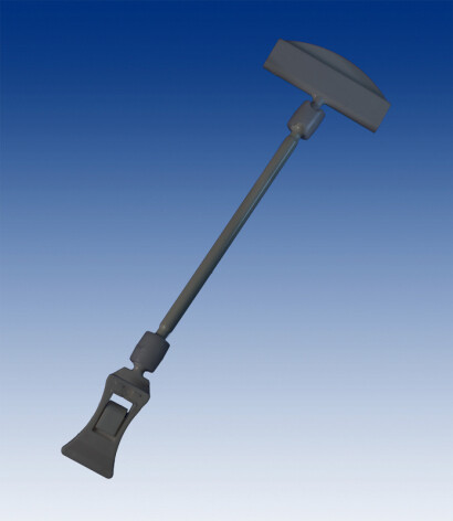 Kleine knijper met steel 100mm en 50mm kaarthouder, kleur zwart.