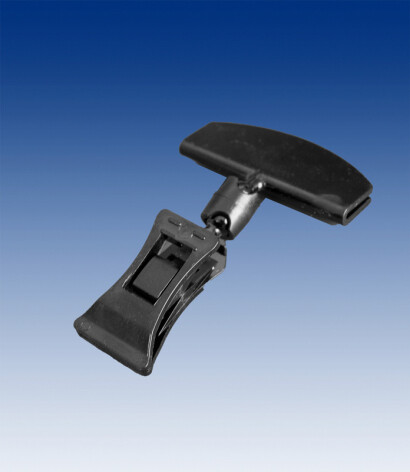 Kleine knijper met prijskaarthouder 50mm, kleur zwart. 10 stuks.
