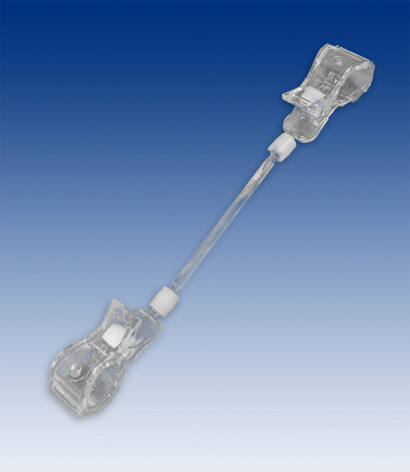 Grote knijper met tegengestelde grote knijper op steel 100mm, per 10stuks.