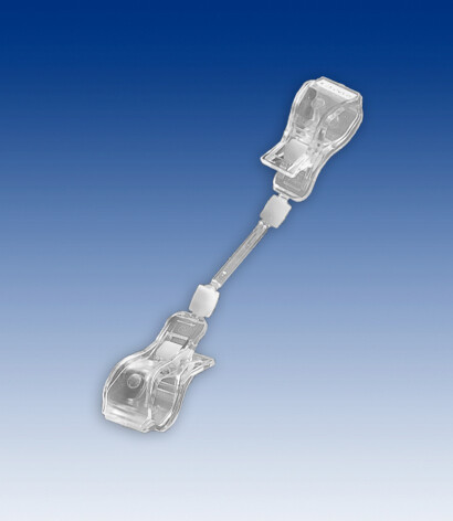 Grote knijper met tegengestelde grote knijper op steel 50mm, per 10stuks.