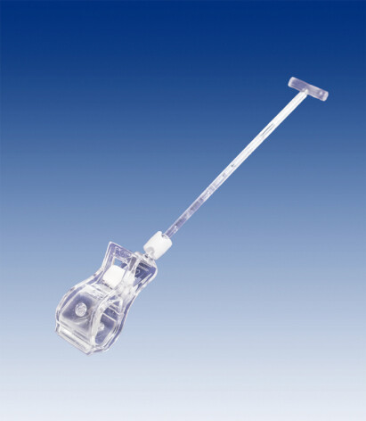 Grote knijper met T/hanger op steel 130mm, per 10stuks.