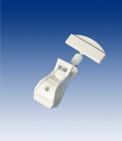 Grote knijper met 50mm kaarthouder/grijper, kleur wit, per 10stuks.