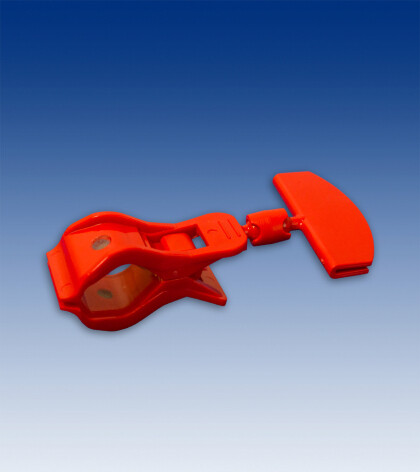Grote knijper met kaarthouder 50mm kleur rood, per 10stuks.