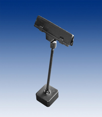 Grote magneet op 100mm steel met grote kaarthouder/grijper zwart. per 10 stuks
