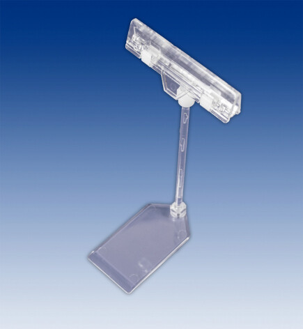 Vlakkevoet met 100mm steel en 80mm kaarthouder/grijper, per 10 stuks.