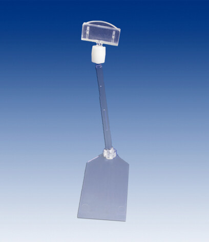 Vlakke voet met 100mm steel en 27mm kaarthouder, per 10 stuks.