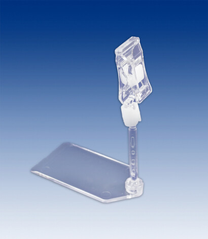 Vlakke voet met 50mm steel met kleine knijper, per 10 stuks.
