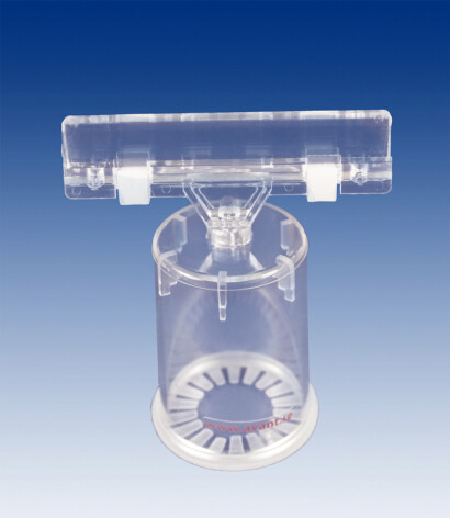 Flessenhouder  met een 80mm kaarthouder/grijper, per 10 stuks.