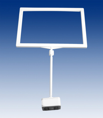 A6 prijskaartframe landscape, met grote magneet , met steel 100mm, wit, per 10 stuks.