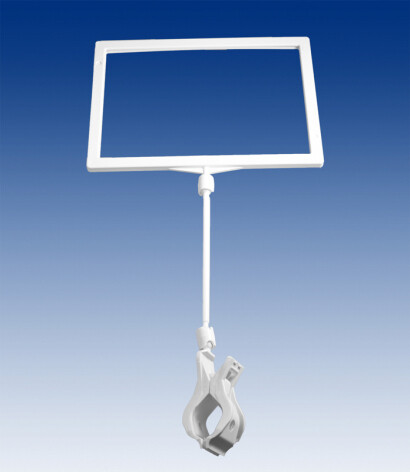 A6 prijskaartframe op steel 100mm en met grote knijper, per 10stuks