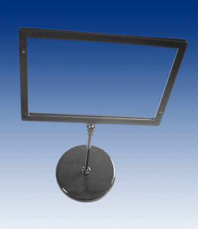 A6 prijskaartframe op steel 100mm en 85mm voet