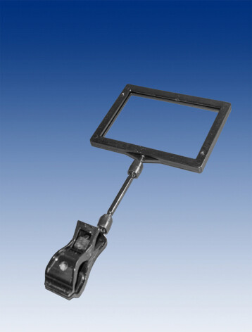 A7 prijskaartframe landscape op steel 50 mm, met grote knijper, per 10 stuks