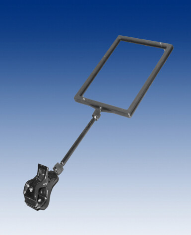 A6 prijskaartframe portrait op 100mm steel met grote knijper, per 10stuks.