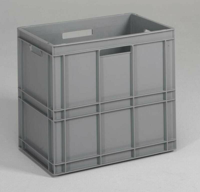 Euronorm kunststof transport bak 600x400x544 mm, 100 ltr, grijs