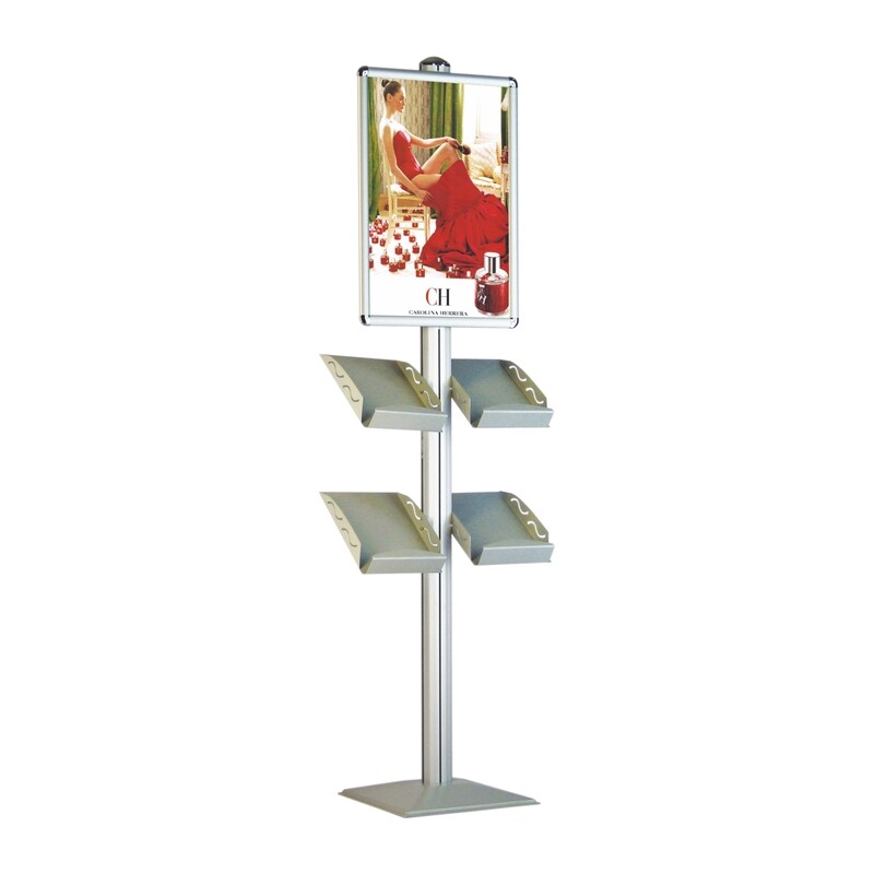 DYNAMIC POSTER STANDAARD - 2X POSTERFRAMES + 2X A4 BROCHURE HOUDERS